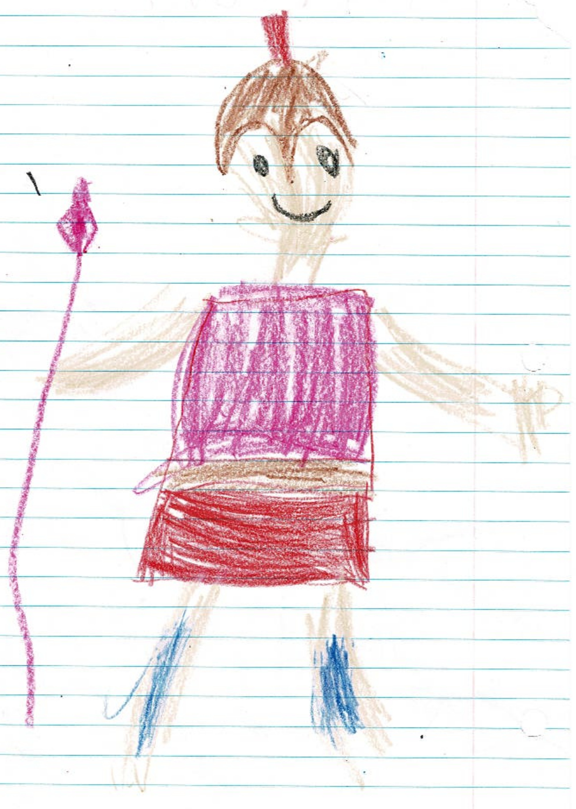 Crayon drawing of Ares - God of War